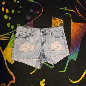 Lovesick Light Blue Distressed Jean Shorts